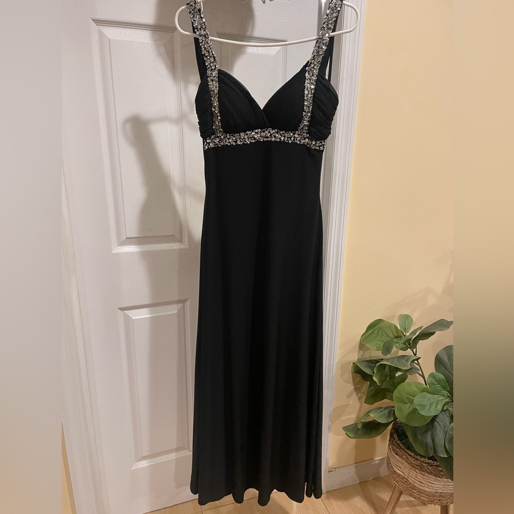 Beaded Black Cocktail Gown